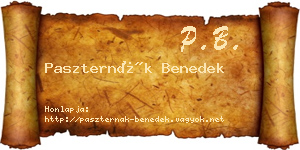 Paszternák Benedek névjegykártya