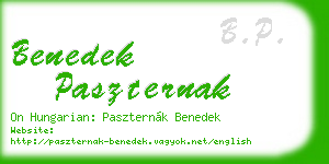 benedek paszternak business card